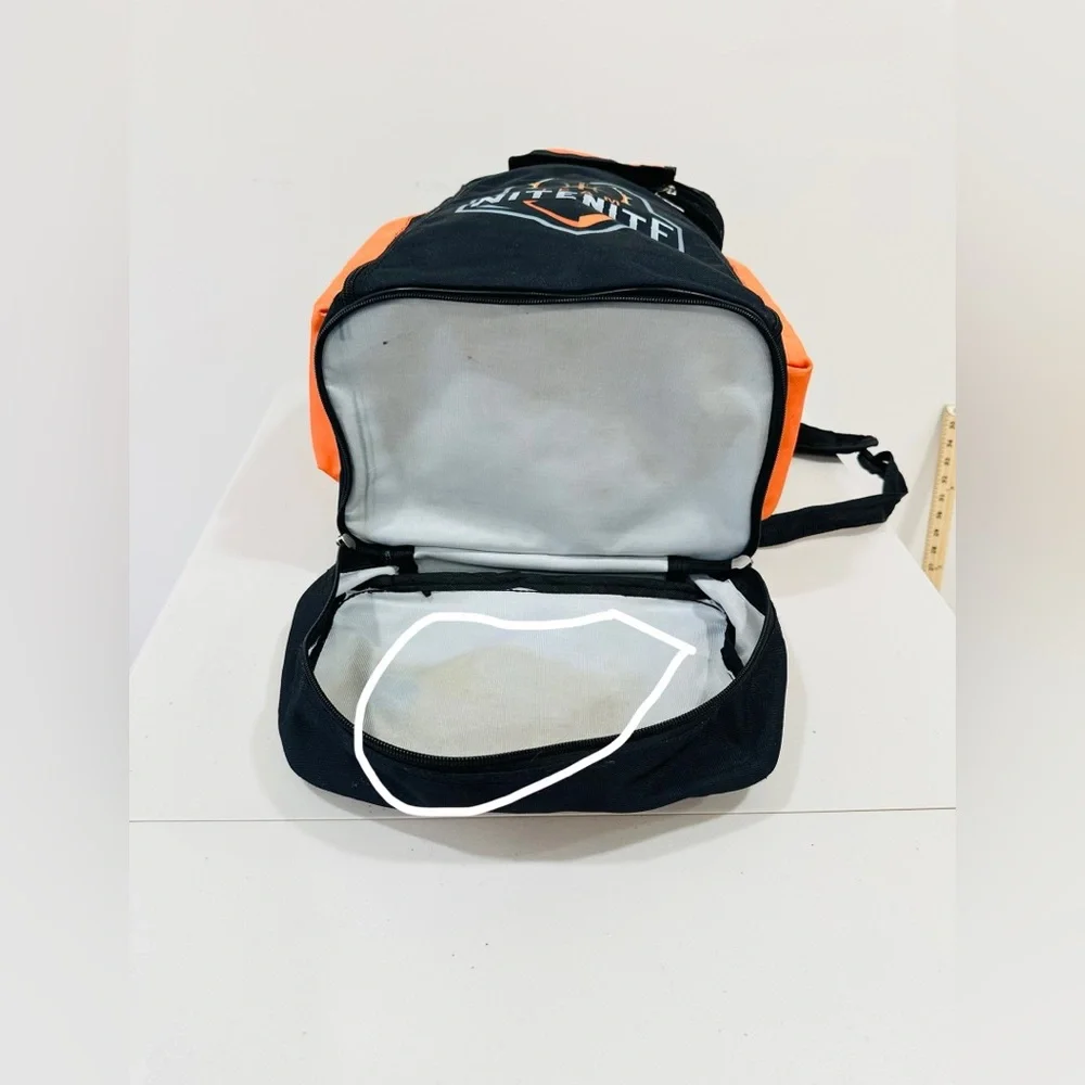 Backpack With Inscription TNN Walker And Shoe Compartment Black‎ /Orange